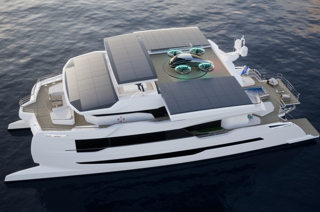 Sail the seas in estyle with an electric yacht, eVTOL and sub combo